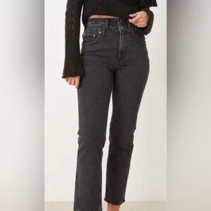 Women's Curve Love Ultra High Rise Ankle Straight Jean 27 Long Black